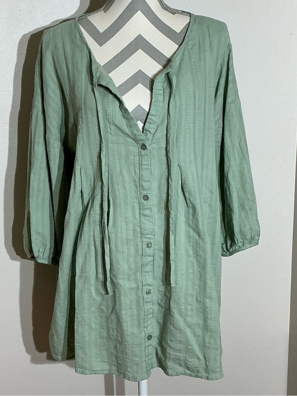 Umgee Large Relaxed Fit  Green  Tunic Blouse